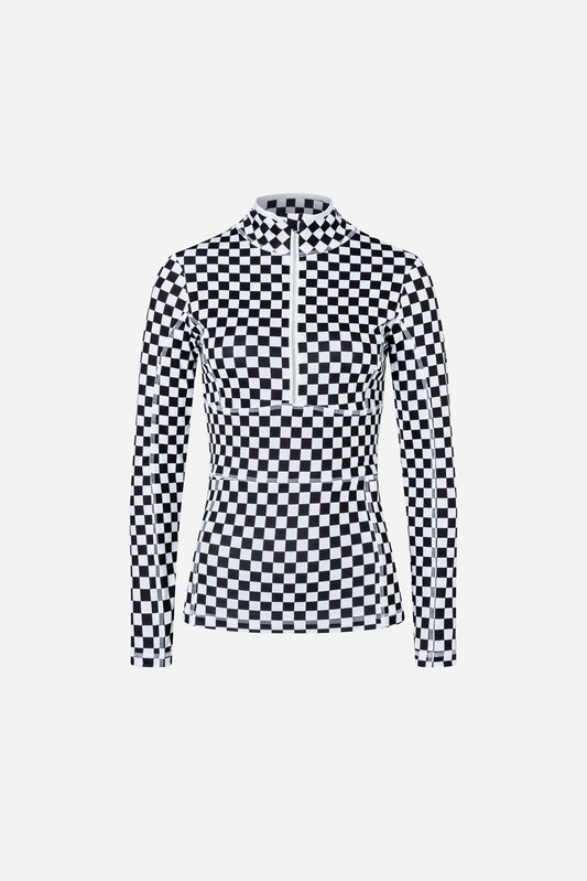 Ginger Halfzip Base Layer - Check Print