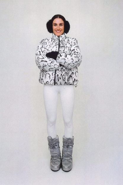Halo Puffer Jacket Print - AOP Serpentis White