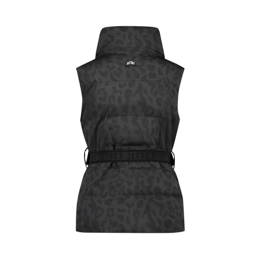 CLARA VEST PRINT - Black Leo