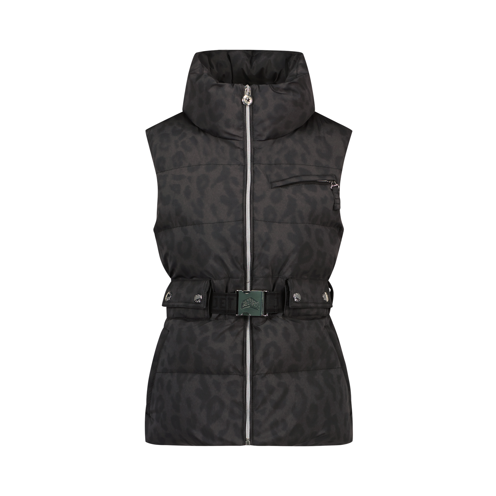 CLARA VEST PRINT - Black Leo