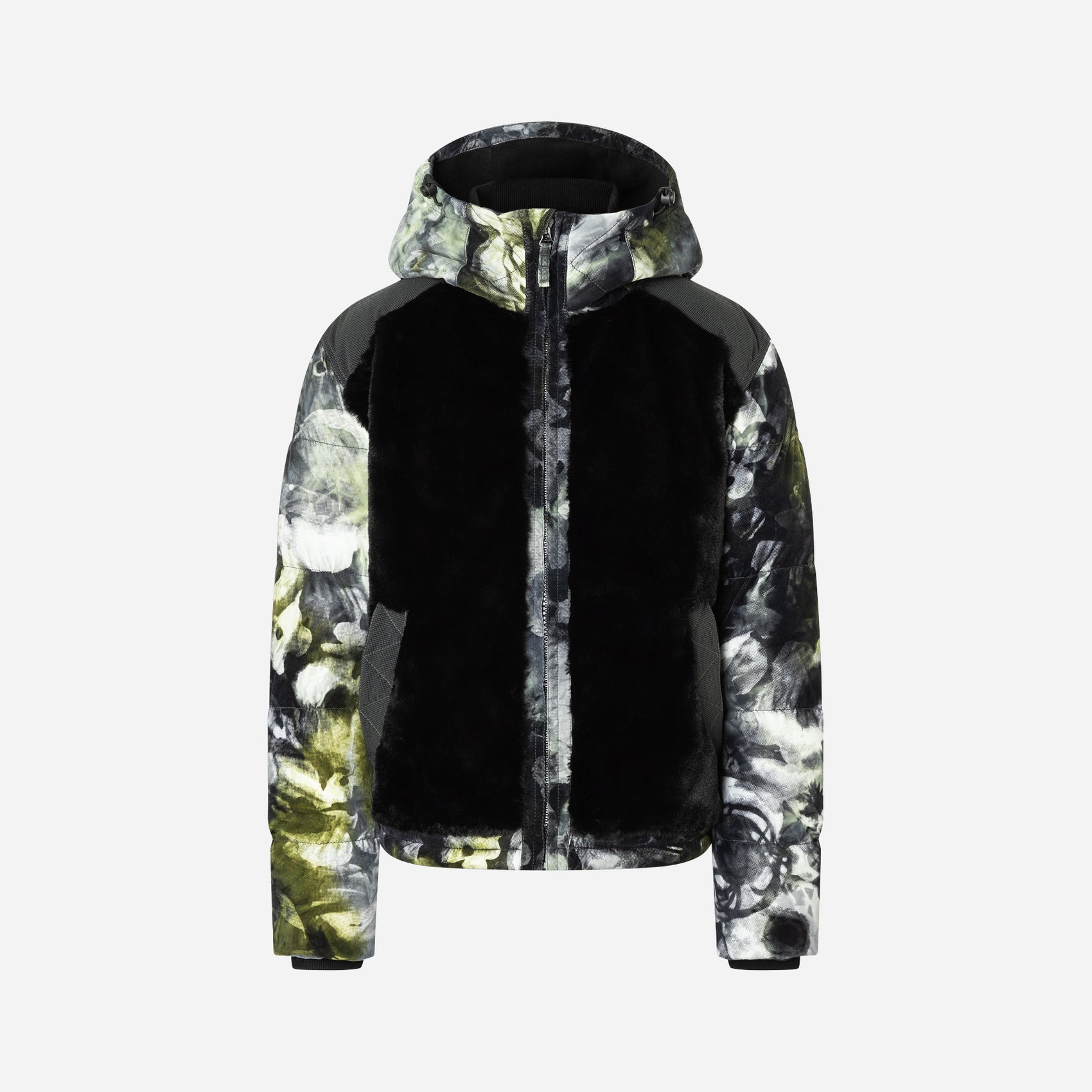 Lodo Fur Padded Jacket - Camou Print Grey