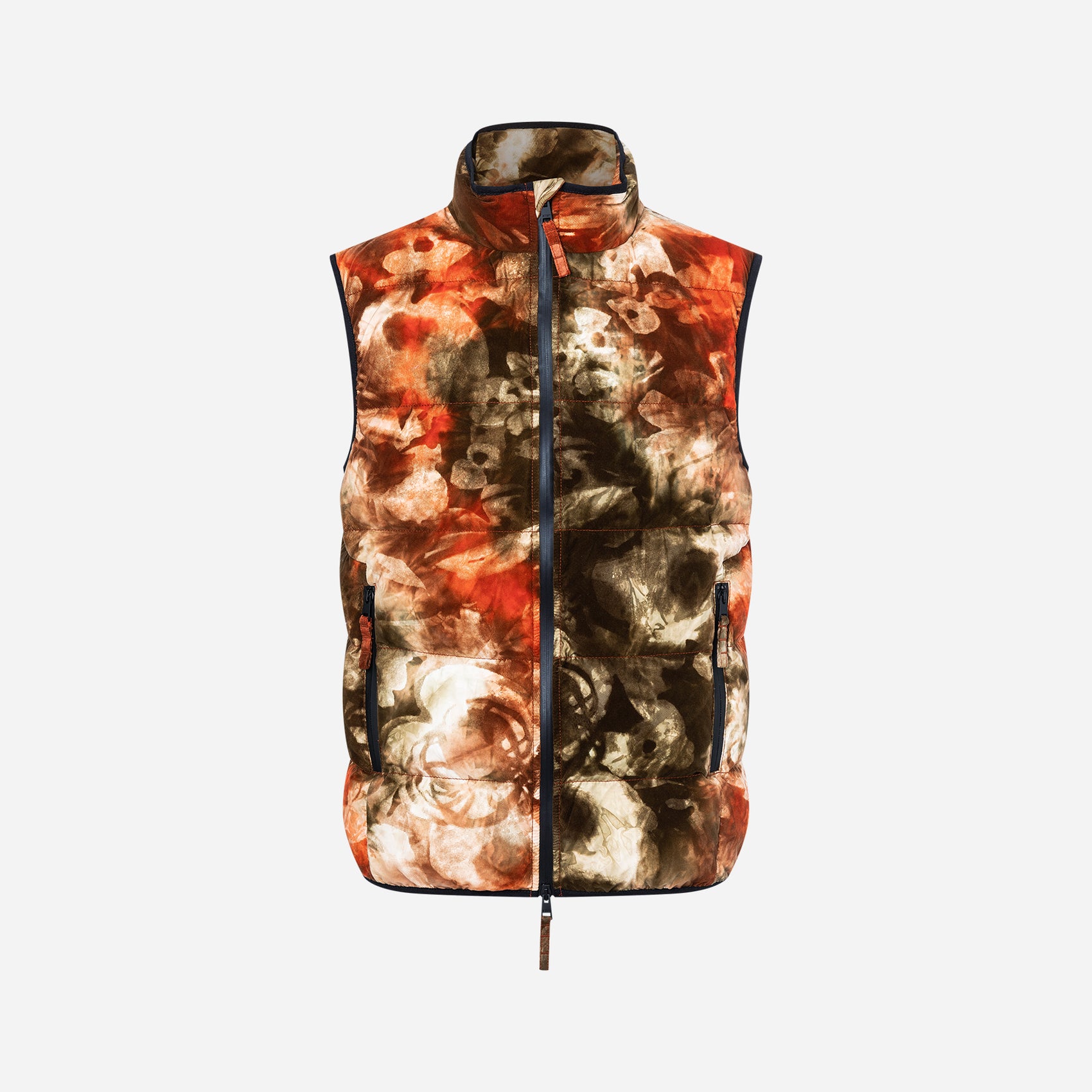Alain Padded Vest - Camou Print Rust