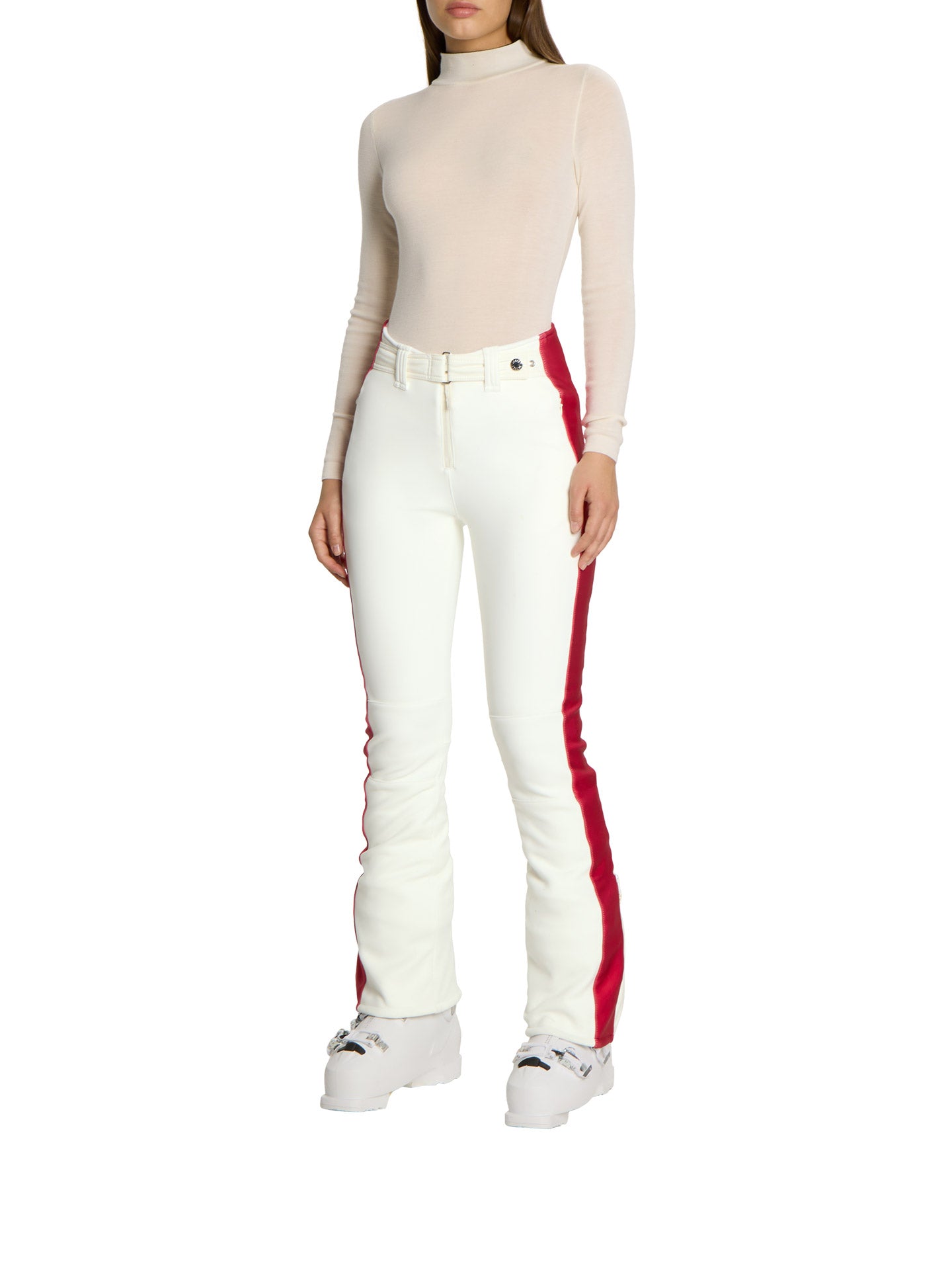 Mikaela Ski Pants - Off White-Red