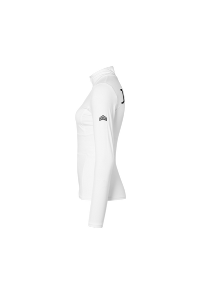 ★DNSR★ Split Half Sleeve White Ginger Halfzip Base Layer | JET SET