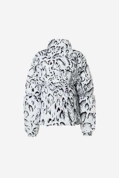 Halo Puffer Jacket Print - AOP Serpentis White