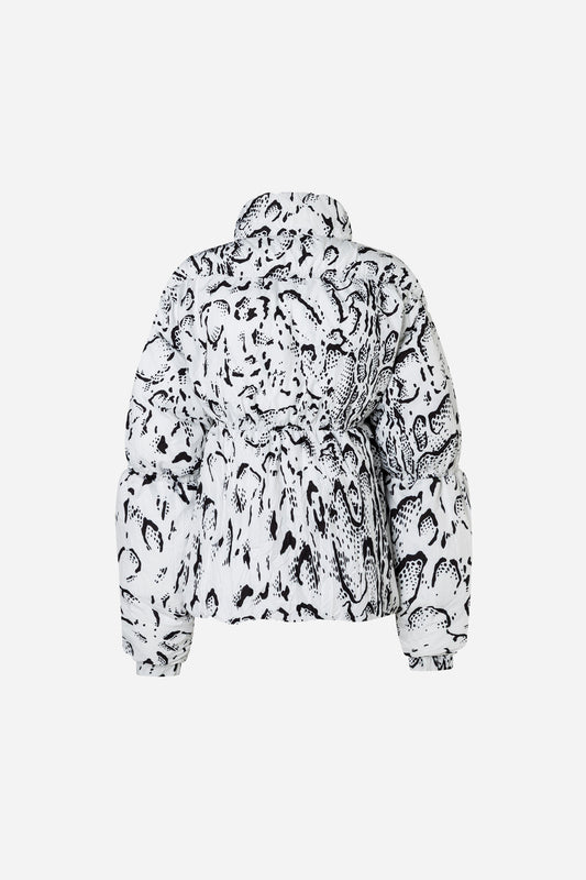 Halo Pufferjacke mit Print – AOP Serpentis White
