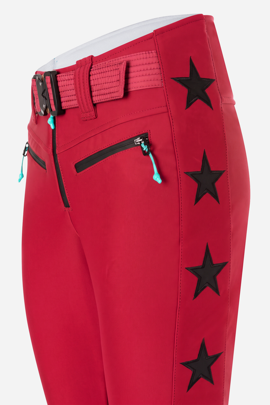 Tiby 69 black Star Ski Pants - Red Coat