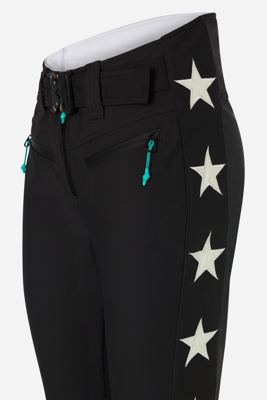Tiby 69 white Star Ski Pants - Nero