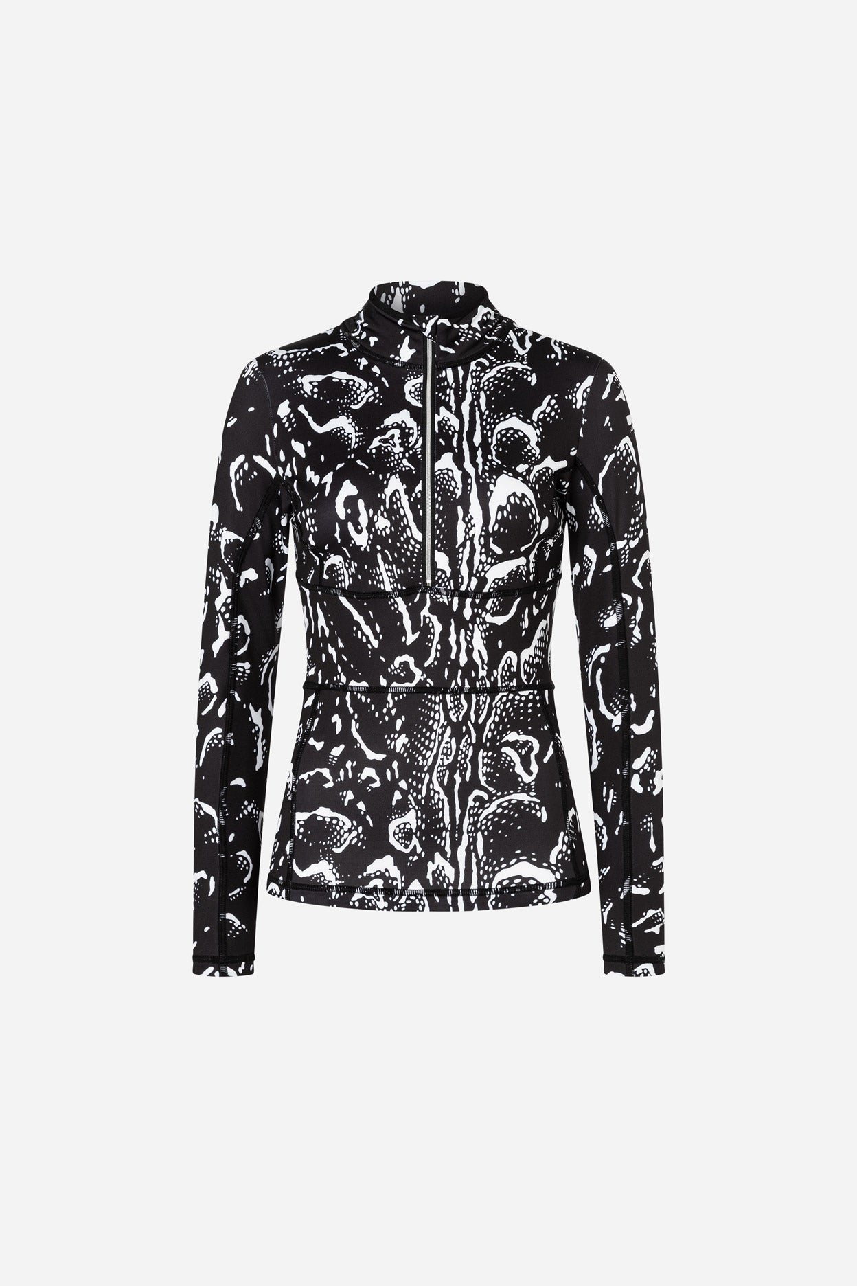 Ginger Base Layer mit halbem Reißverschluss - AOP Serpentis Black