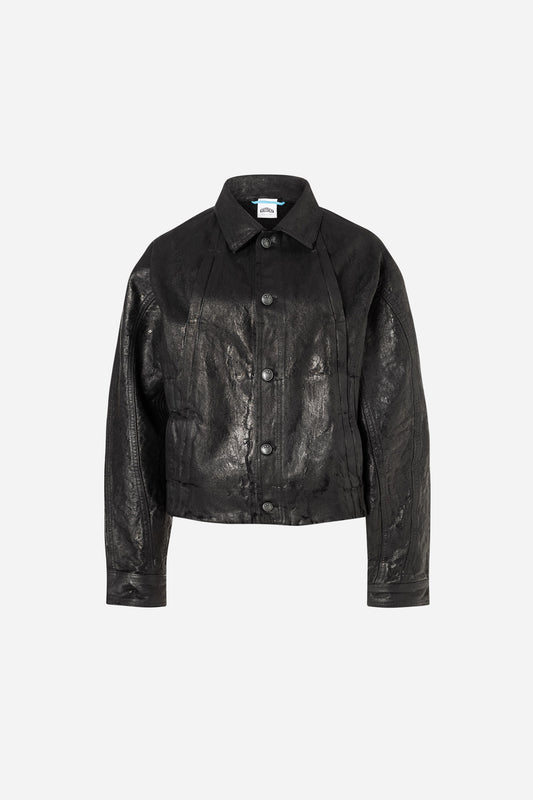 Sculpt DS Leather Look Jacket - Black Caviar