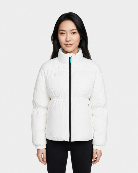 Halo Puffer Jacket - White Cloud