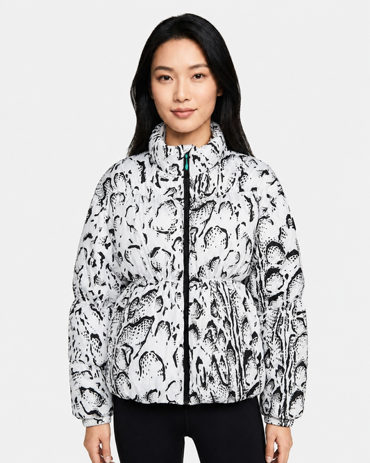 Halo Puffer Jacket Print - AOP Serpentis White