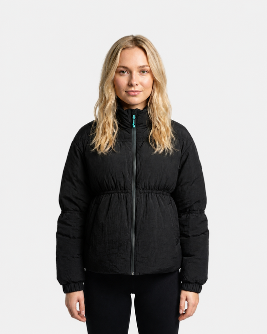 Halo Puffer Jacket - Black Caviar