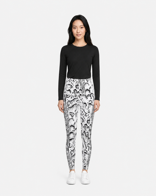 Taka Thermal Leggings - AOP Serpentis White