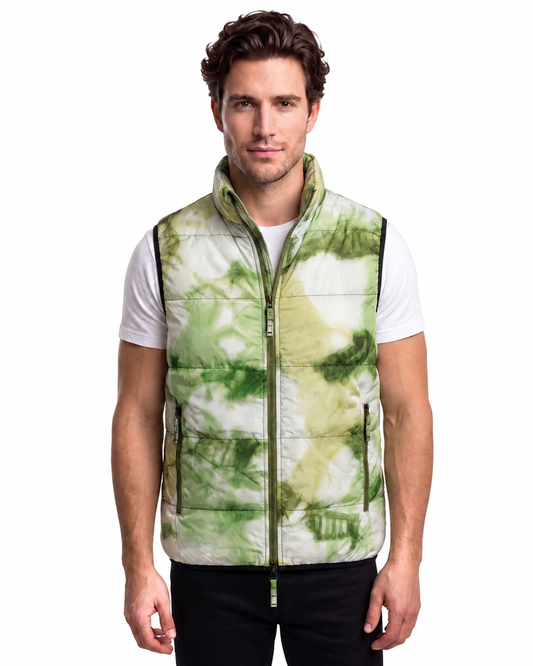ALAIN VEST PRINT - Disco Olive