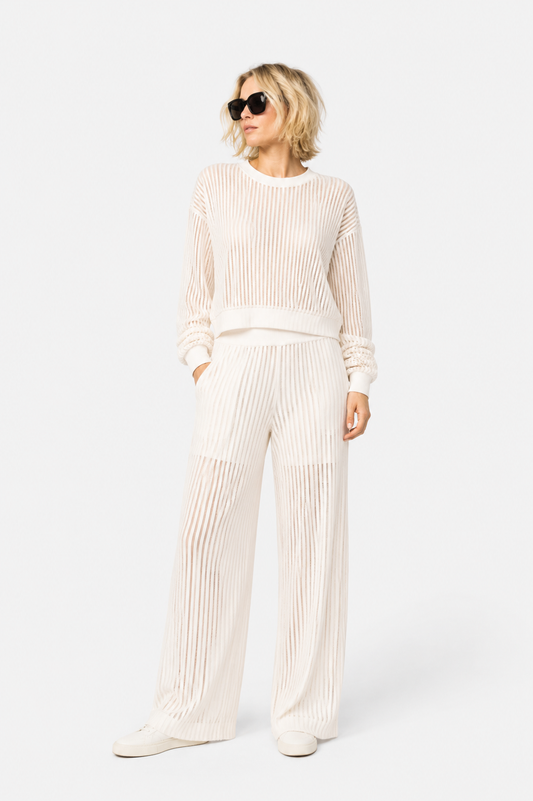 Peak Mesh Crewneck - White Foam