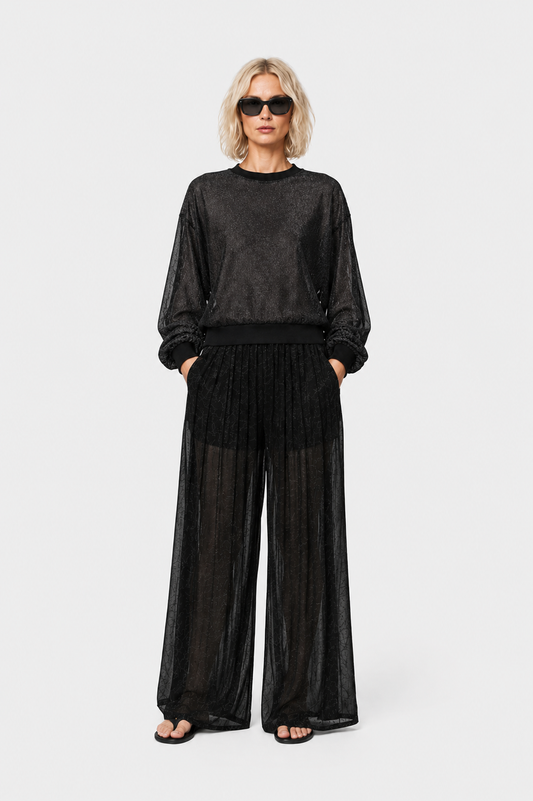Melto Glitter Pants - Black Caviar