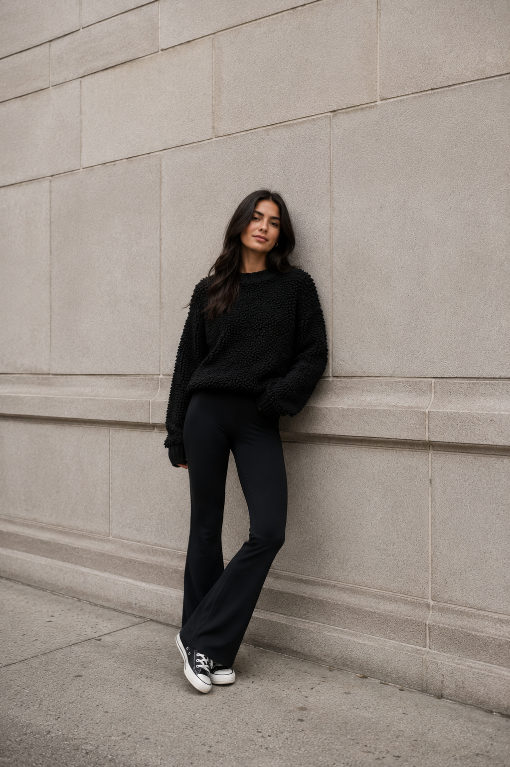 Federica Crewneck Sweater - Black