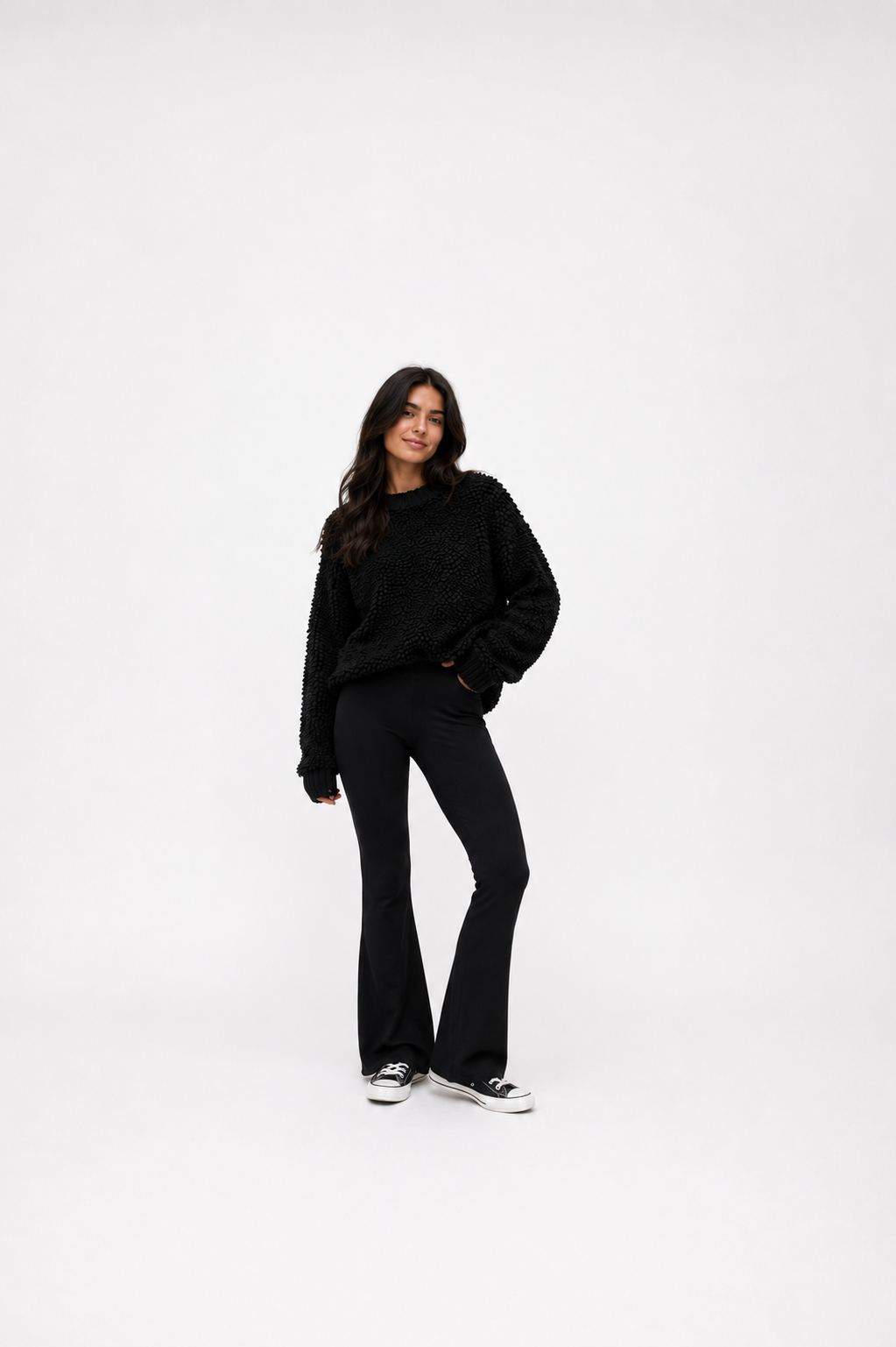 Federica Crewneck Sweater - Black